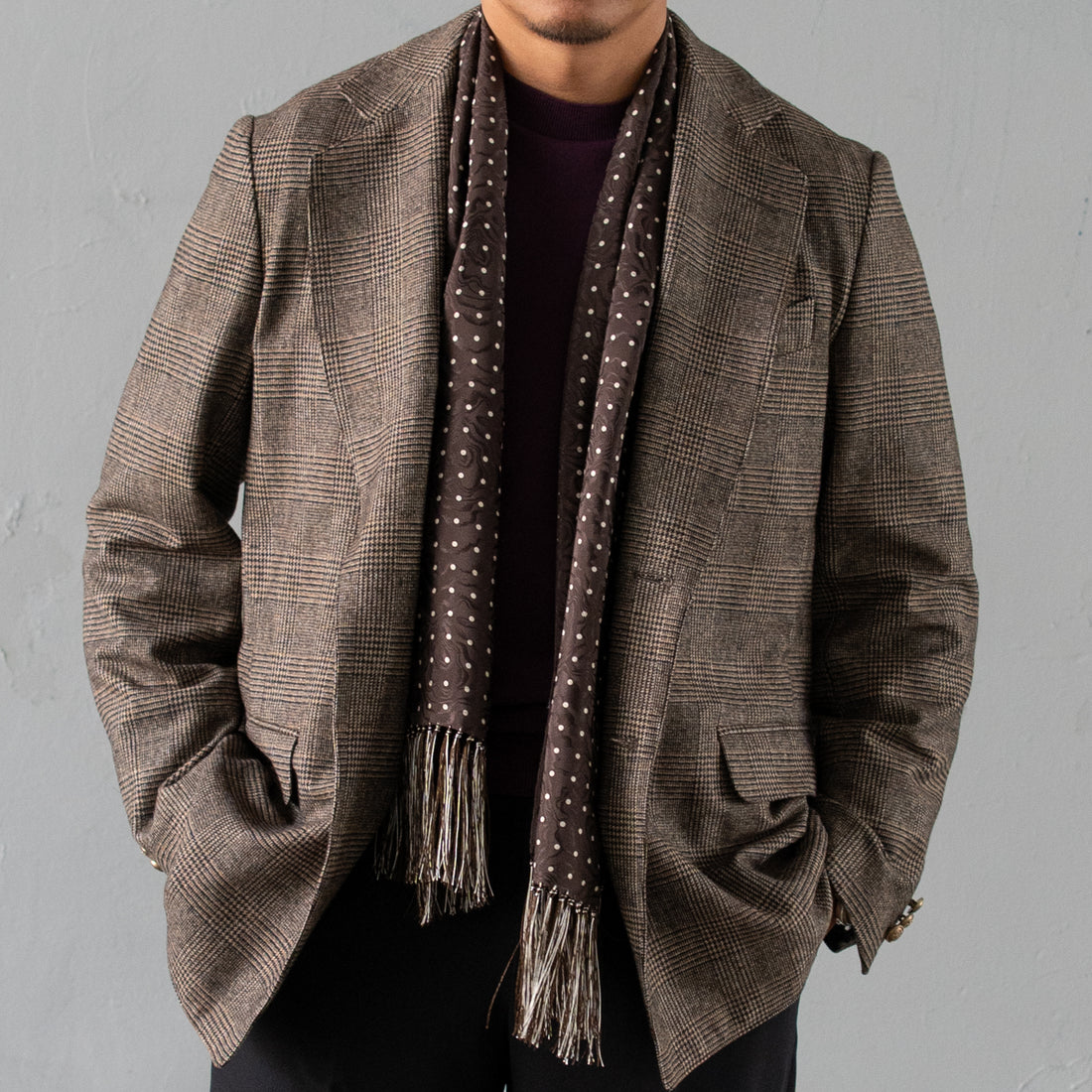 SEVEN FOLD Geometric & Dot Scarf