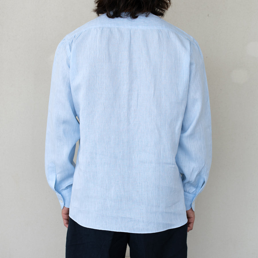【先行販売】WEARLNESS/Linen Sleeping Shirts/Blue