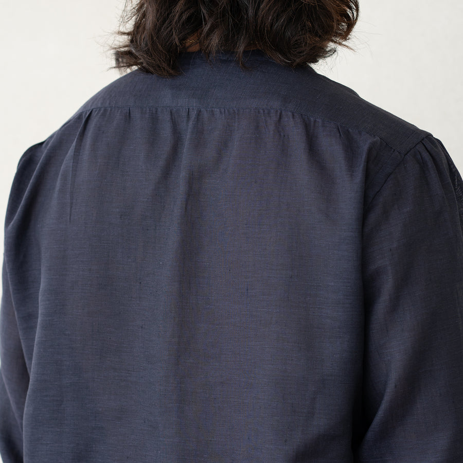 【先行販売】WEARLNESS/Linen Sleeping Shirts/Navy