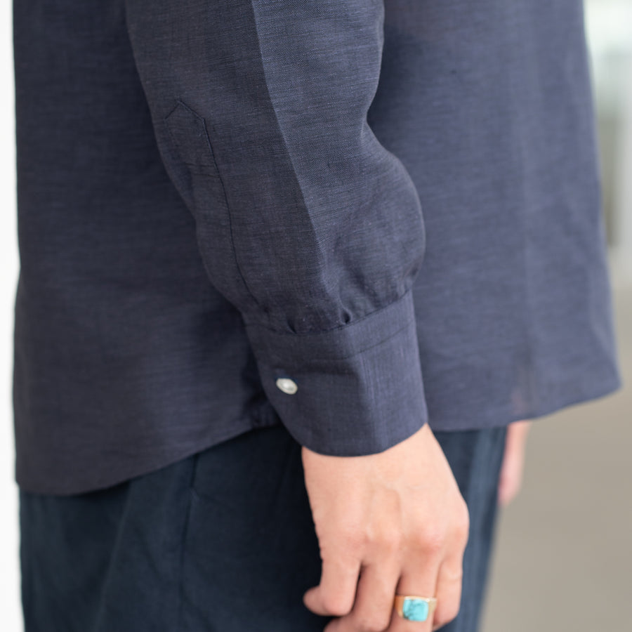 【先行販売】WEARLNESS/Linen Sleeping Shirts/Navy