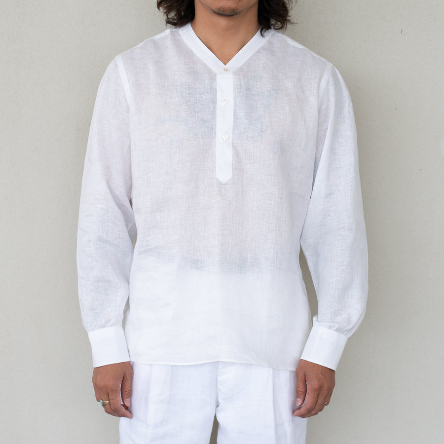 【先行販売】WEARLNESS/Linen Sleeping Shirts/White