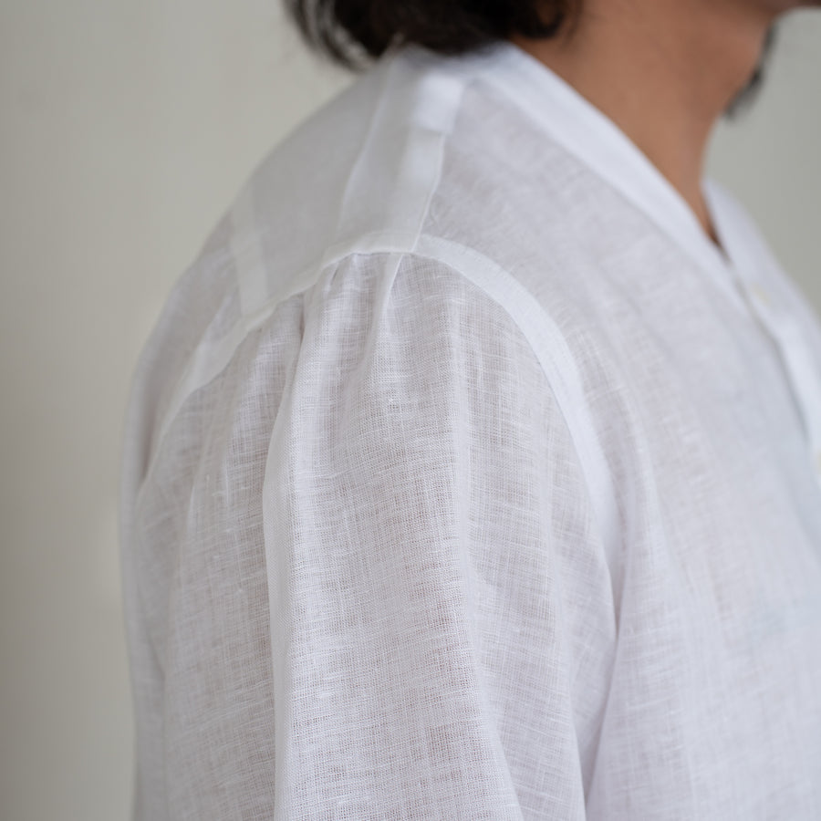 【先行販売】WEARLNESS/Linen Sleeping Shirts/White