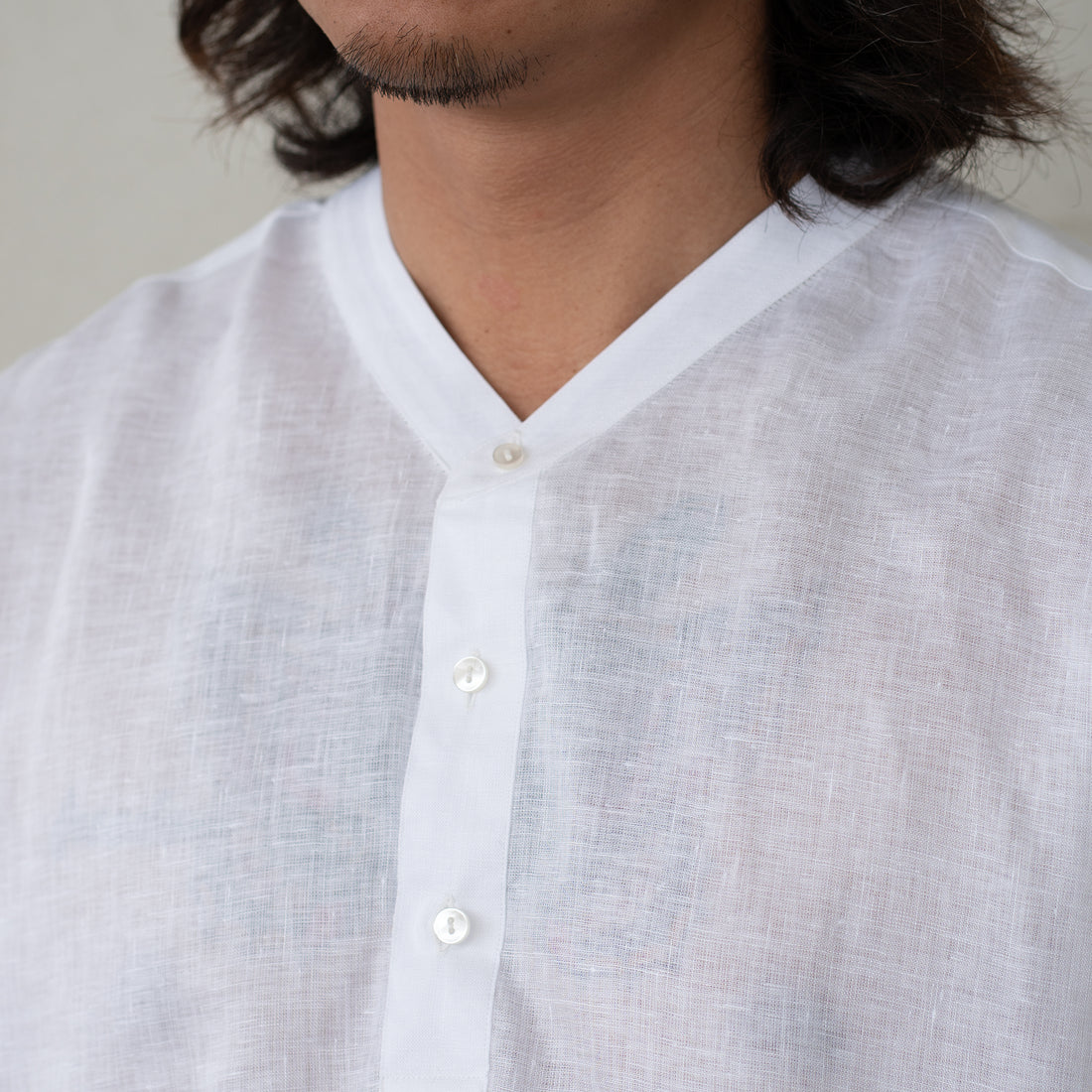【先行販売】WEARLNESS/Linen Sleeping Shirts/White