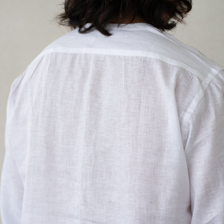 【先行販売】WEARLNESS/Linen Sleeping Shirts/White