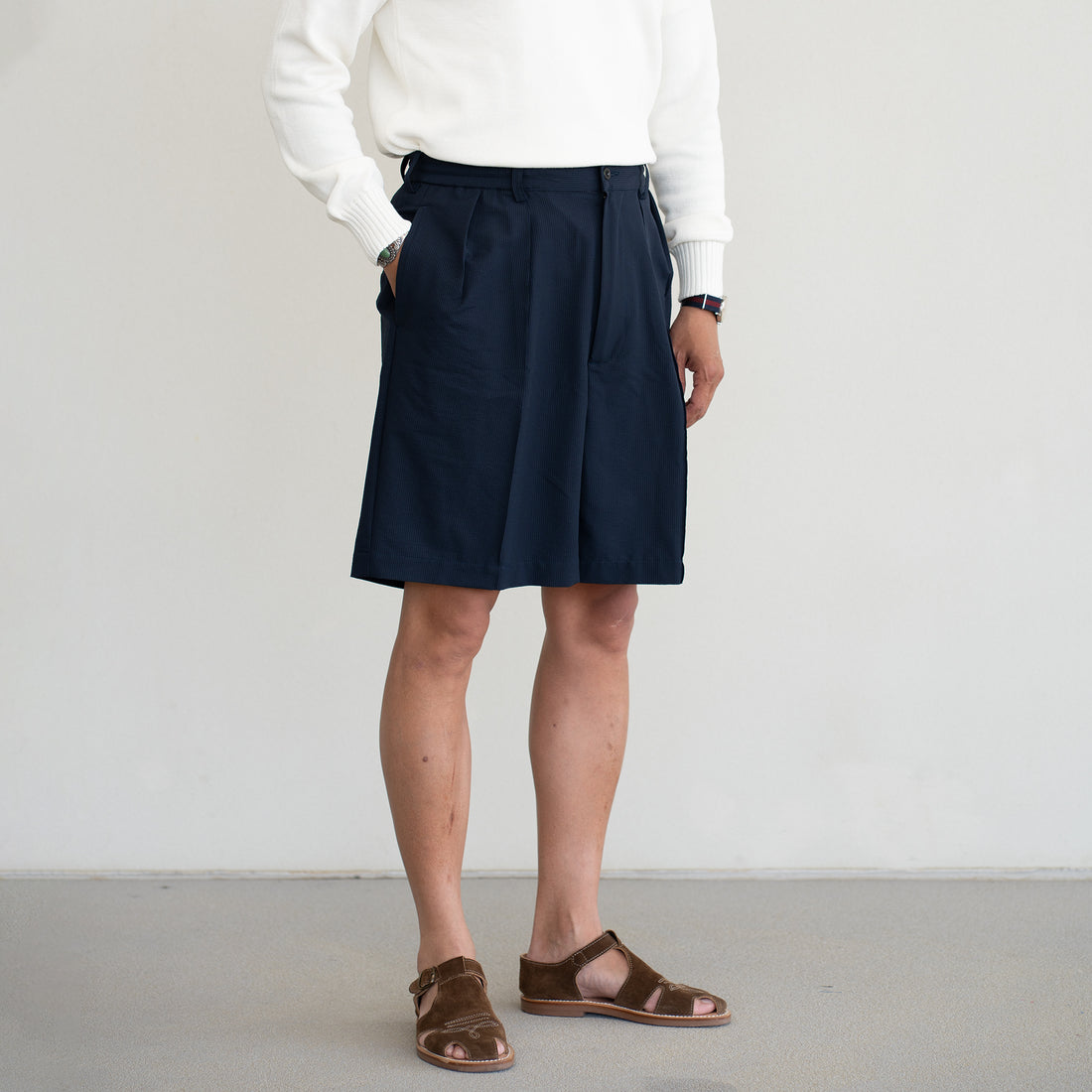 TAGENT/ Seersucker Easy Shorts