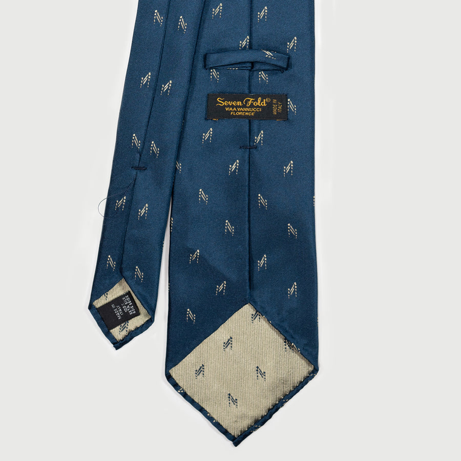 SEVEN FOLD/70200/Small Jacquard Tie/BLUE