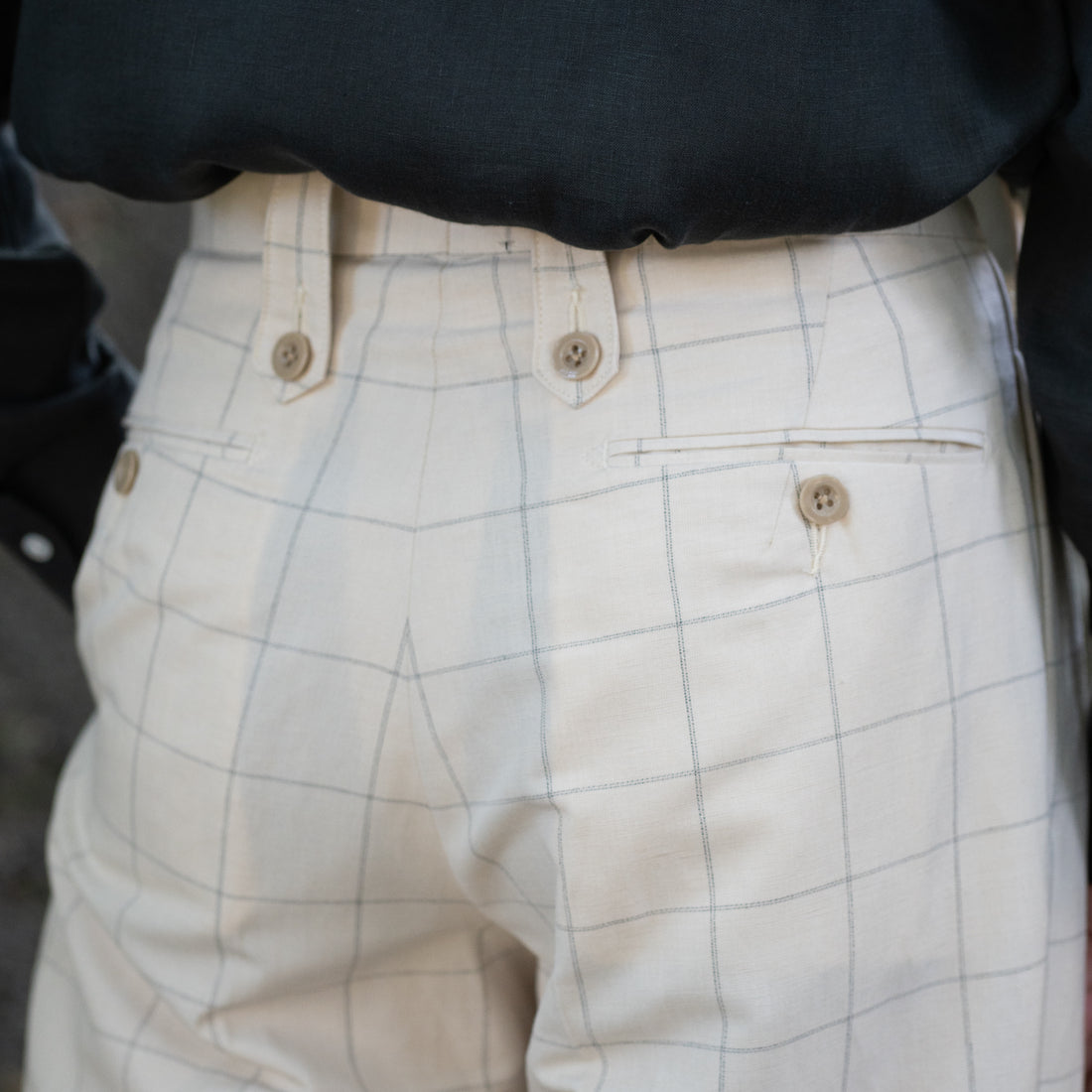 TANGENT/40’s British Gurkha Trousers/Linen Blend Summer Check