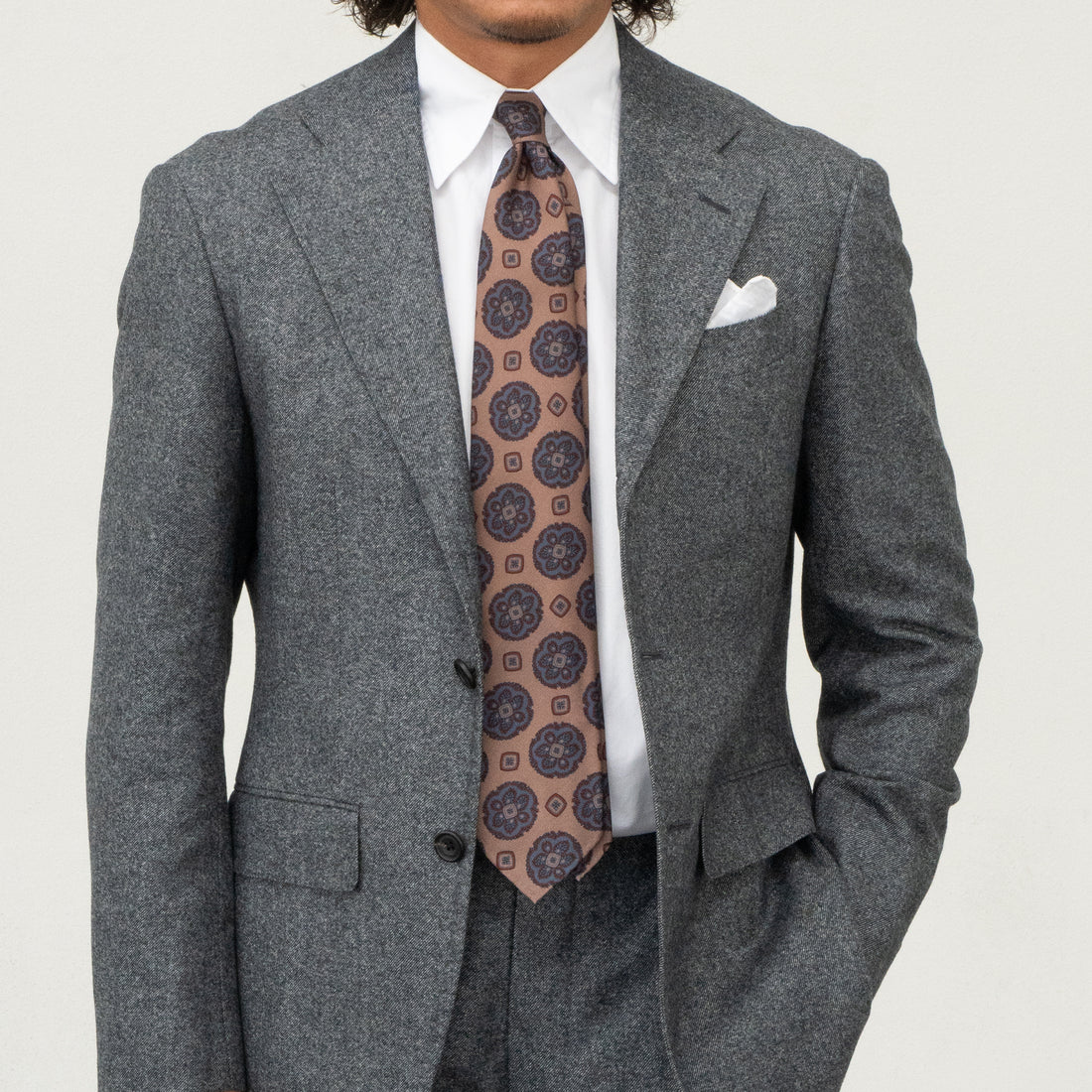 SEVEN FOLD/ 81314/24 Big flower print tie