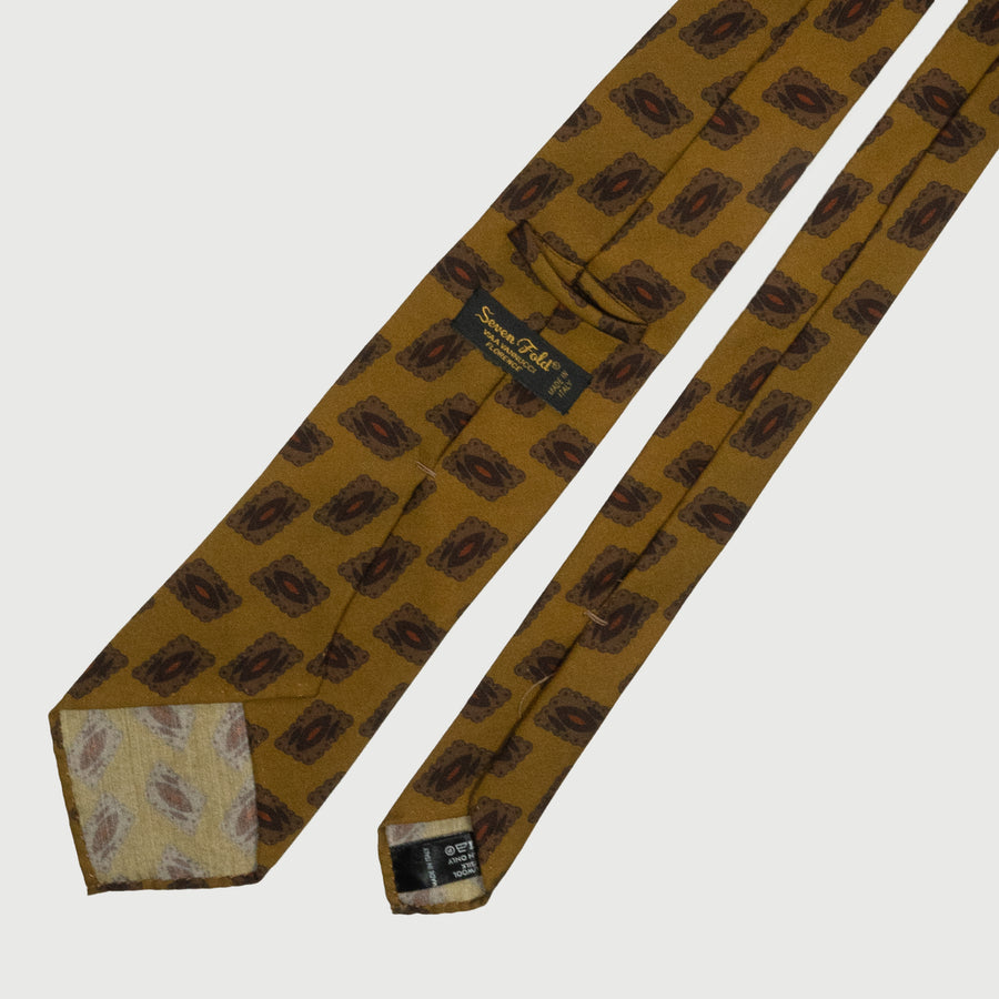 SEVEN FOLD/81317/24 Biscuit print tie