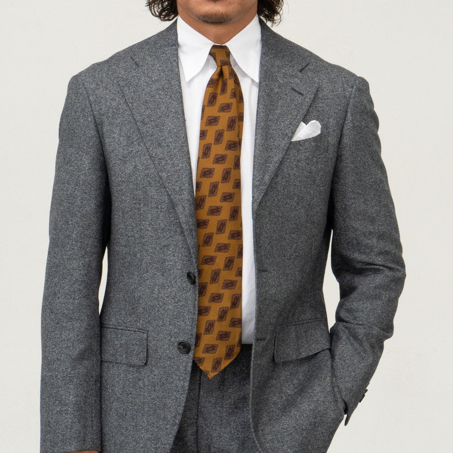 SEVEN FOLD/81317/24 Biscuit print tie