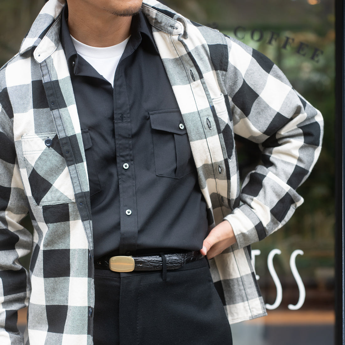 FAR EAST MANUFACTURING/Buffalo Plaid Work Shirts/White