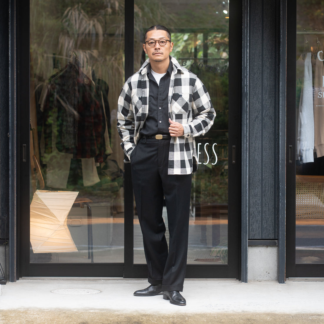 FAR EAST MANUFACTURING/Buffalo Plaid Work Shirts/White