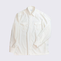 WEARLNESS/Double Pocket Wool Shirt/White