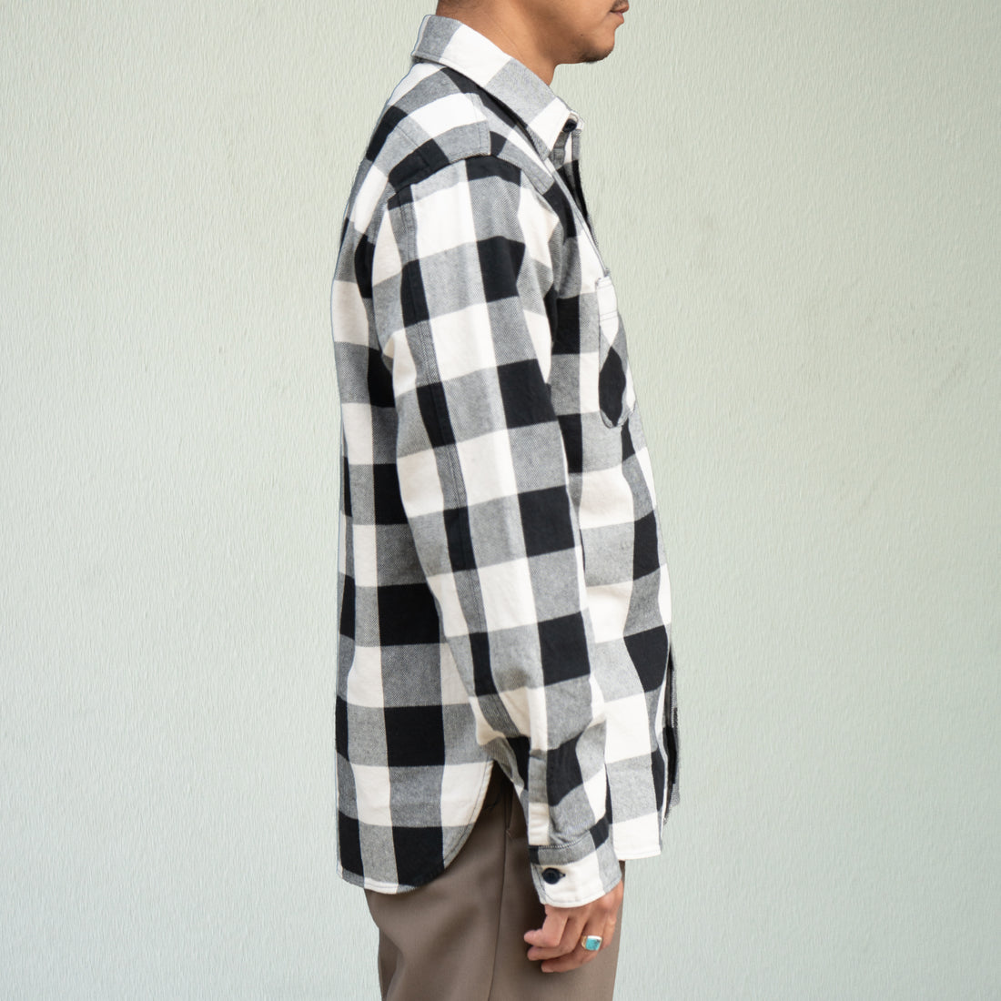 FAR EAST MANUFACTURING/Buffalo Plaid Work Shirts/White