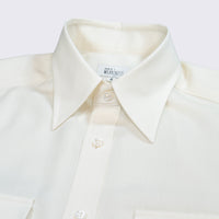 WEARLNESS/Double Pocket Wool Shirt/White