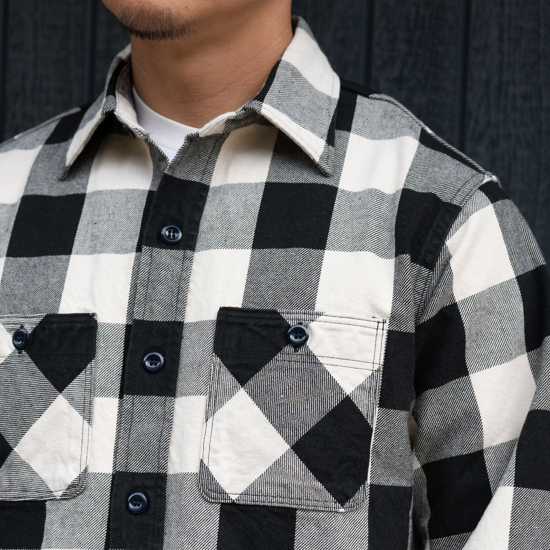 FAR EAST MANUFACTURING/Buffalo Plaid Work Shirts/White