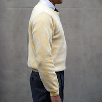 WEARLNESS/Gradation Argyle Knit/Yellow