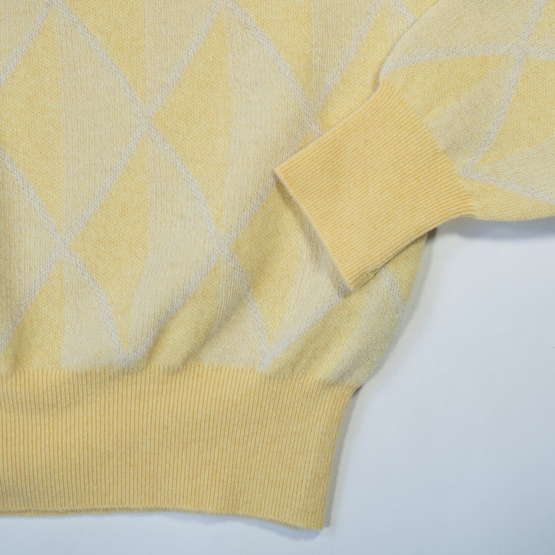 WEARLNESS/Gradation Argyle Knit/Yellow